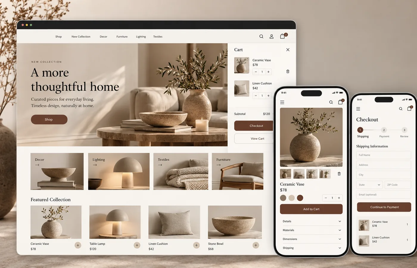 Commerce Storefront & Checkout concept interface