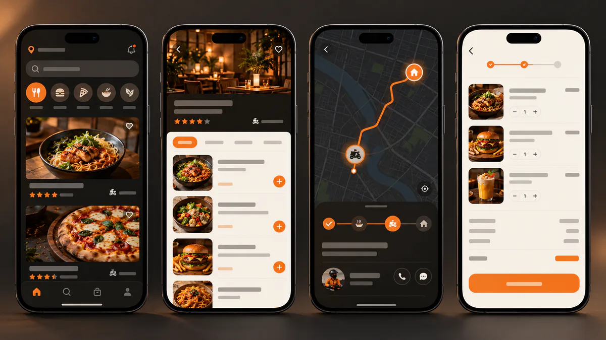 Food Delivery & Ordering App concept interface