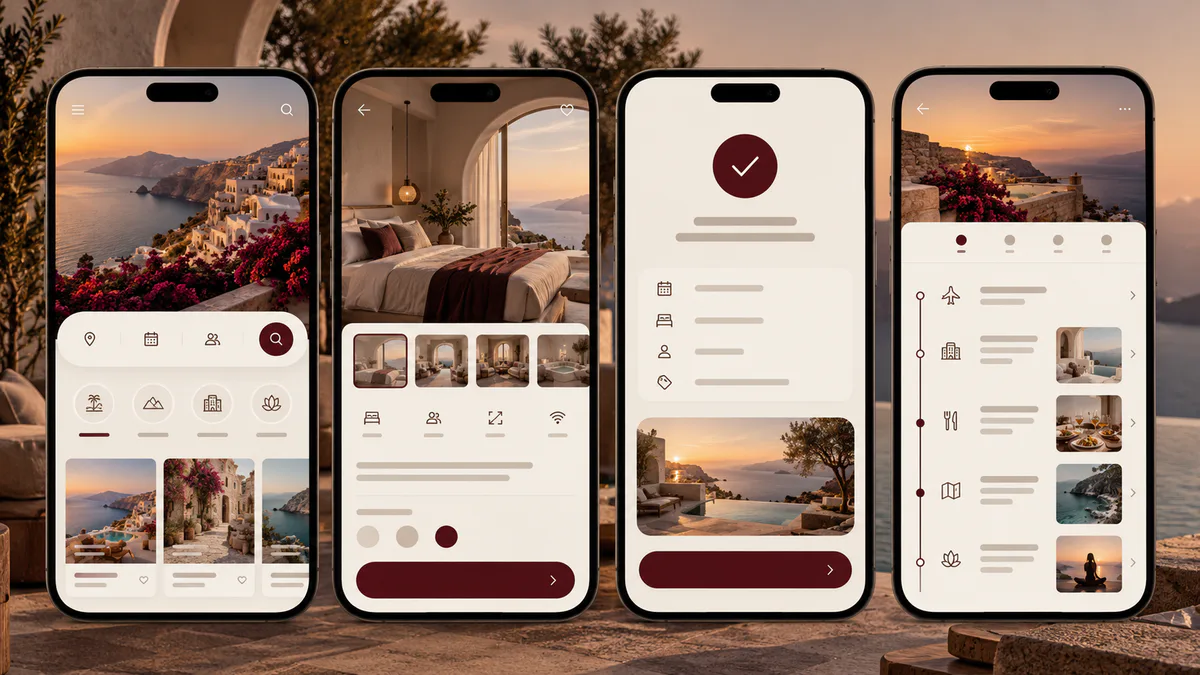 Hotel & Experience Booking App concept interface