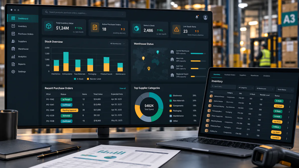 Inventory & Procurement ERP concept interface