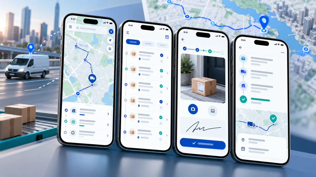 Last-Mile Delivery App concept interface