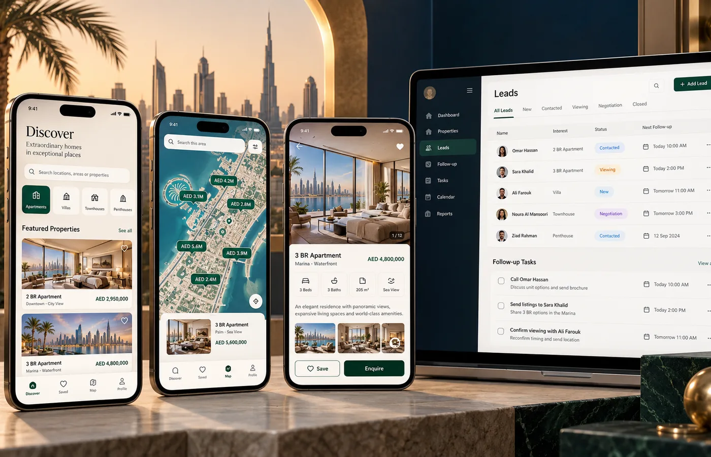 Property Discovery & Agent CRM representative concept