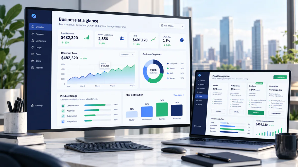 Custom software analytics platform interface concept